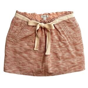 Fossil Darcy Mini Skirt Terra Cotta Size MEDIUM Textured Material Bow Tie Lined